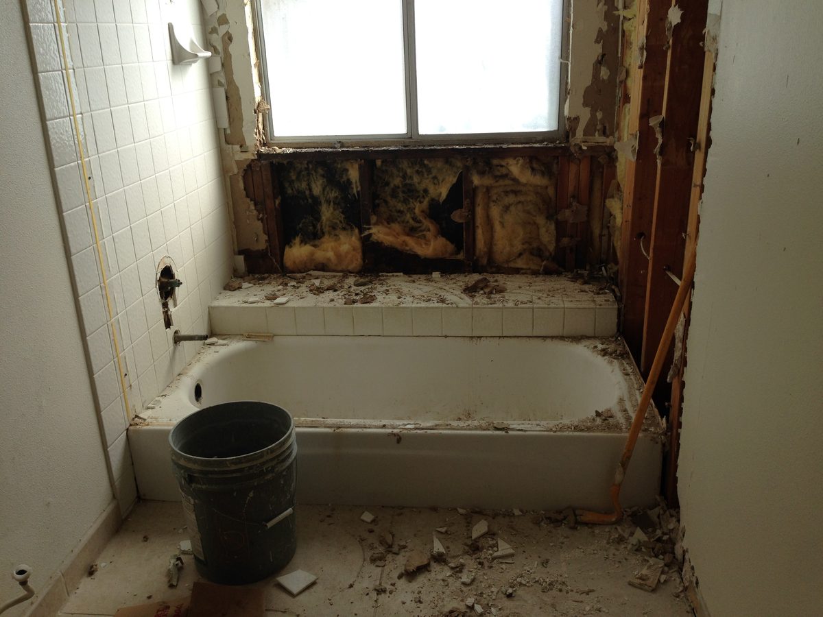 Bathroom gut remodel before and after in Fresno California