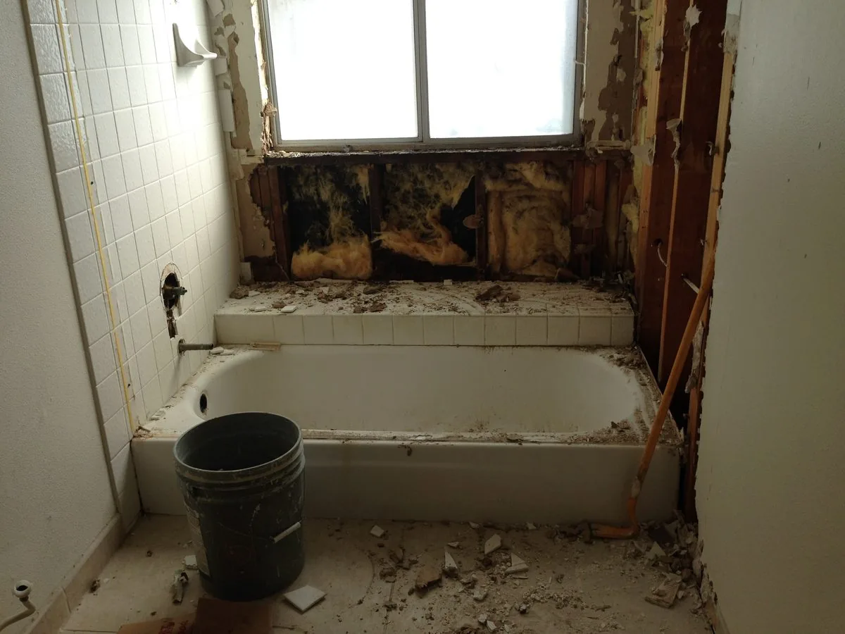 Bathroom gut remodel before and after in Fresno California