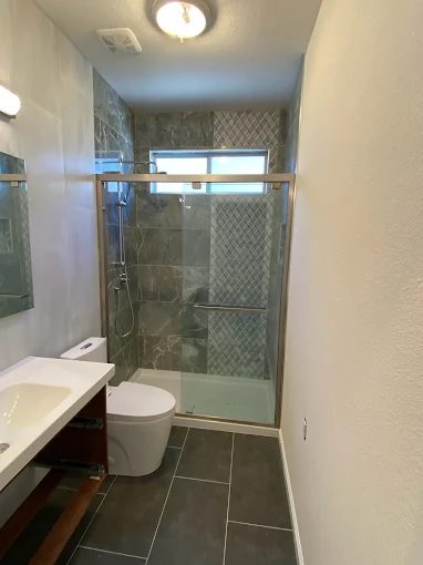 Bathroom tile installation Fresno - custom porcelain floor tiles